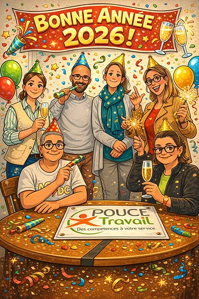 Carte voeux 2026 - Pouce Travail