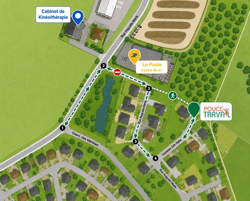Plan d'accès Pouce Travail à Saint-Junien